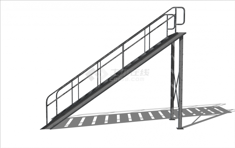 简易铁架现代楼梯su模型-图二