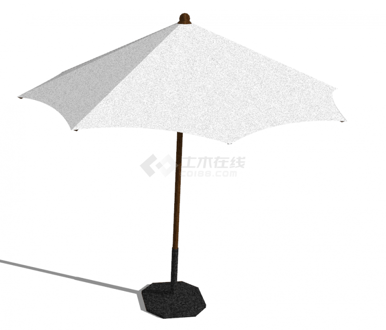 现代遮蔽式户外家具遮阳伞su模型-图二