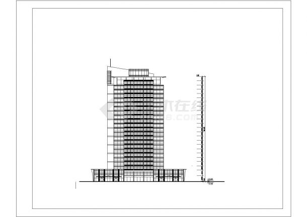 某高层框架剪力墙结构酒店设计cad建筑施工图-图二