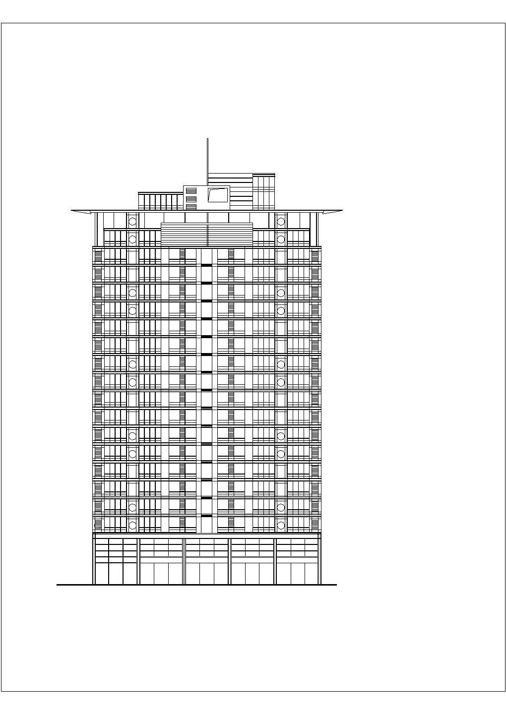 某高层框架剪力墙结构酒店设计cad建筑施工图