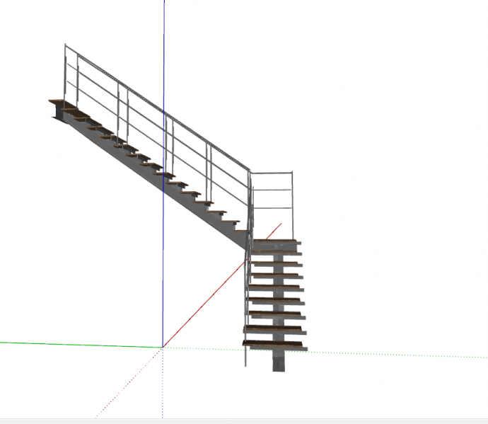 现代办公楼风格楼梯 su模型_图1