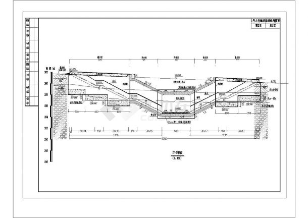 九龙园区（水碾）立交工程人行地道设计cad全套施工图（甲级院设计）-图二