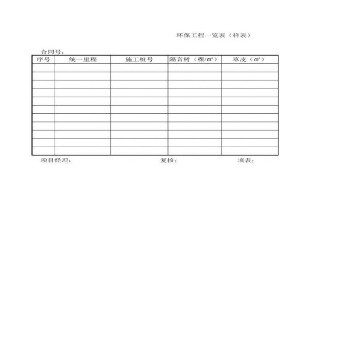 某环保工程一览表（样表）_图1