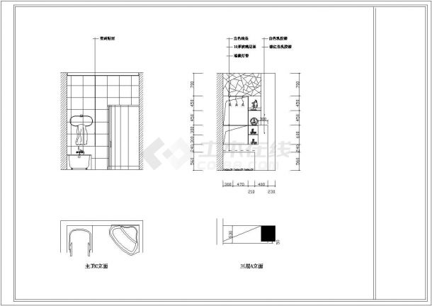 复式住宅楼CAD装修施工详图-图二
