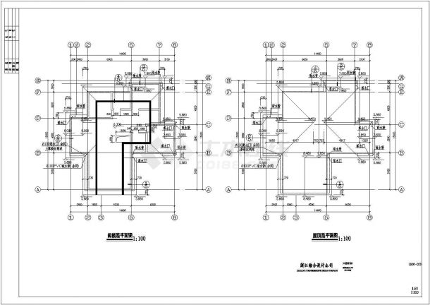 东方花园C型别墅（二层带阁楼层，框架结构）设计cad全套建筑施工图（含设计说明）-图一