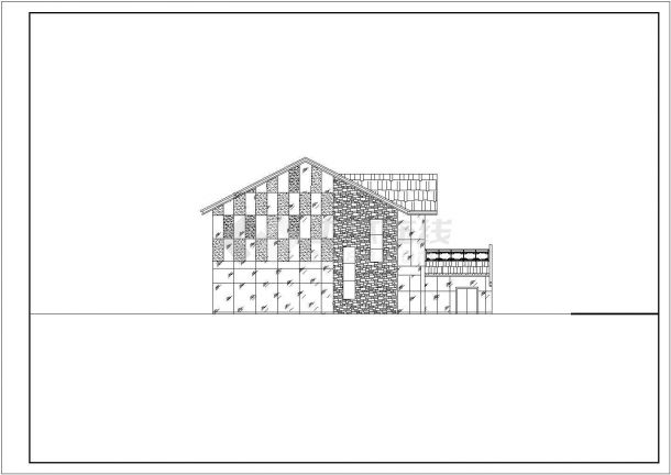 某小型两层坡屋顶农家乐建筑设计图  建筑面积1193.62平方米-图一