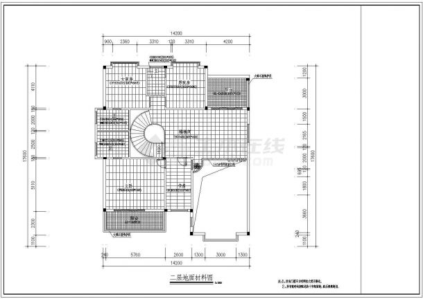 东莞某花园别墅中式风格室内装修设计cad全套施工图（甲级院设计）-图二