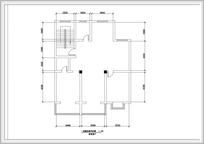 南郊房产复式房装修施工CAD图_图1