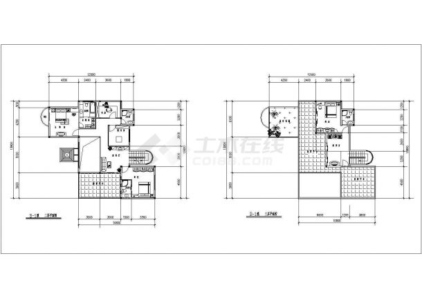 某三层框架结构简欧风格独立别墅设计cad建筑方案图（甲级院设计）-图二