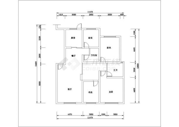 某超高层公寓室内装修施工图-图一