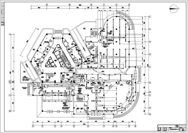 瑞明大厦中央空调全套施工设计cad图纸-图一
