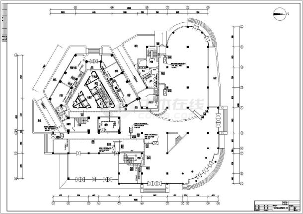 瑞明大厦中央空调全套施工设计cad图纸-图二