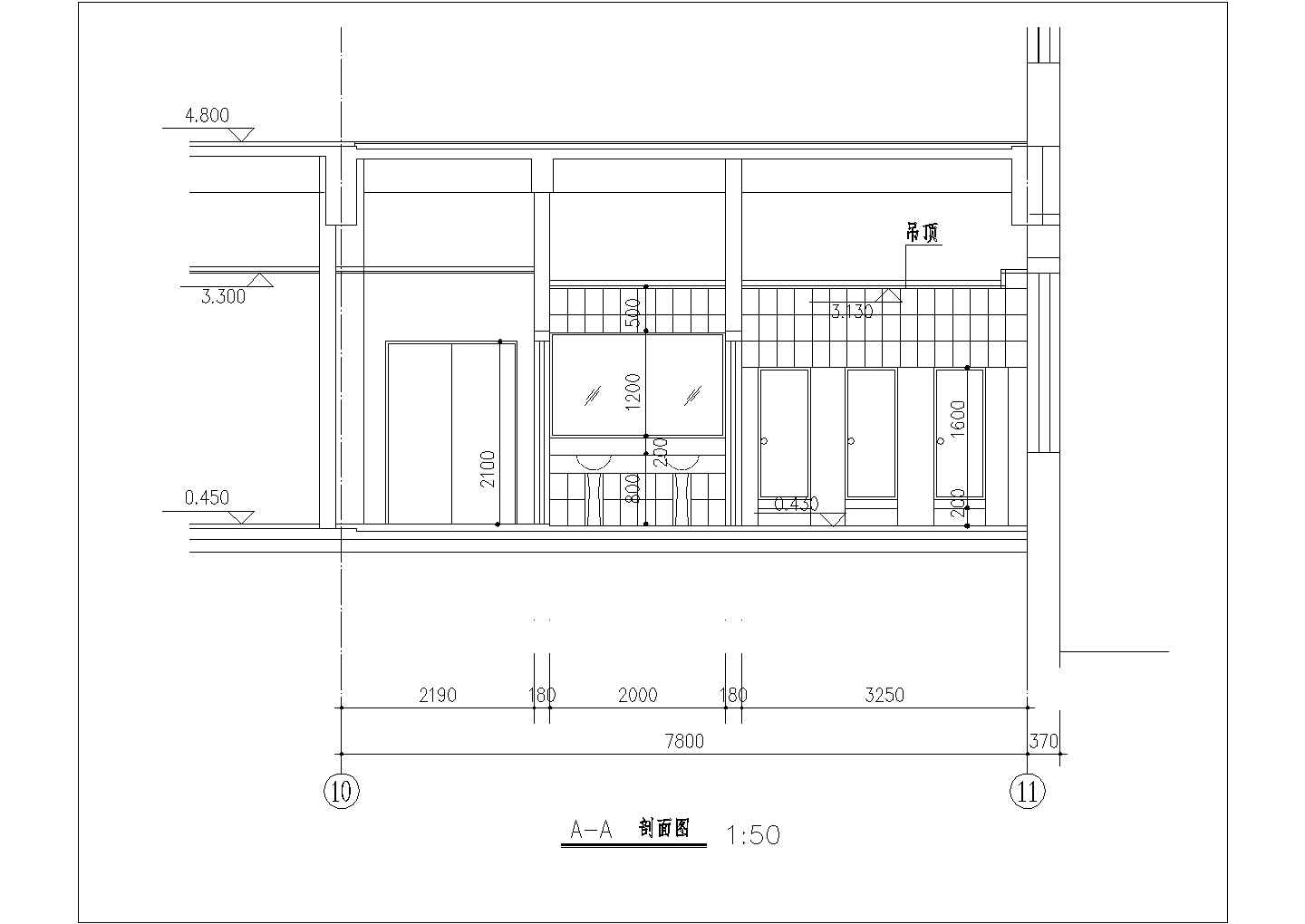 某小区业主会所卫生间建筑设计CAD方案图