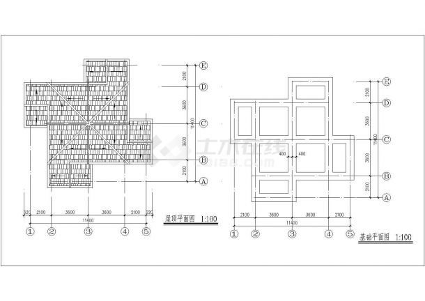 某一层砖混结构休闲别墅设计cad建筑方案图（标注详细）-图一
