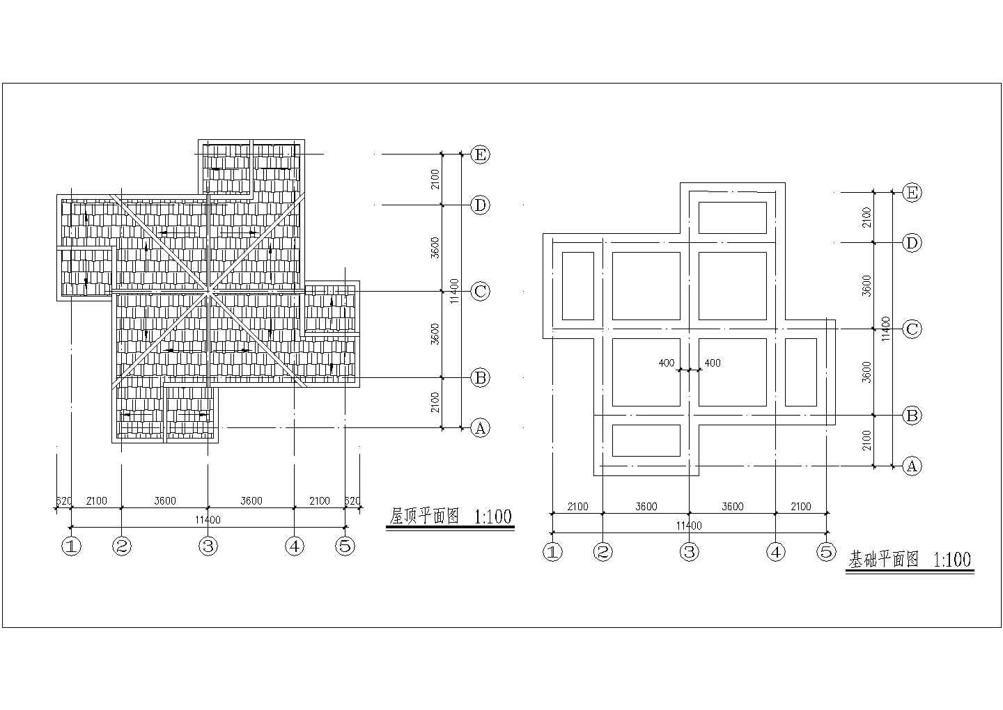 某一层砖混结构休闲别墅设计cad建筑方案图（标注详细）