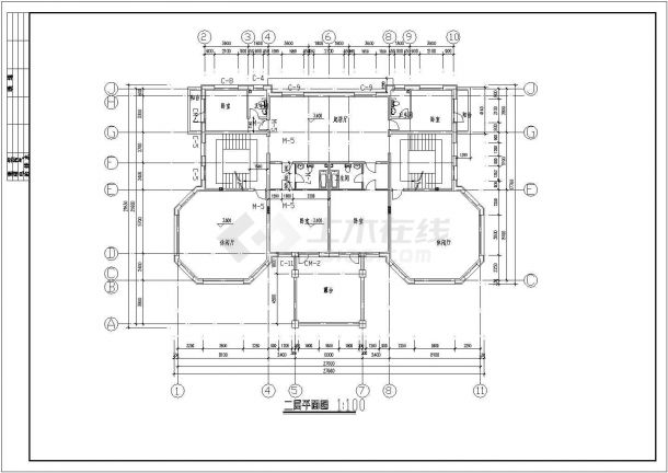 某三层砖混结构别墅设计cad全套建筑施工图（含设计说明，含结构设计，含水暖设计，含电气设计，含效果图）-图二
