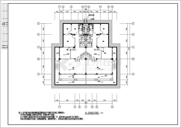 [湖北]三层别墅给排水设计施工图cad图纸-图二