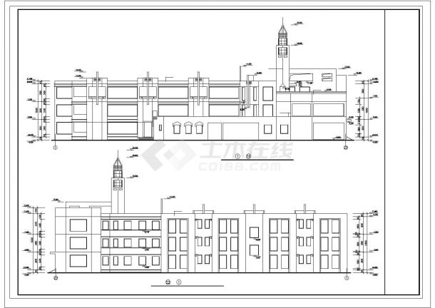 齐齐哈尔市澜翠苑小区3层框架结构社区幼儿园全套建筑设计CAD图纸-图一