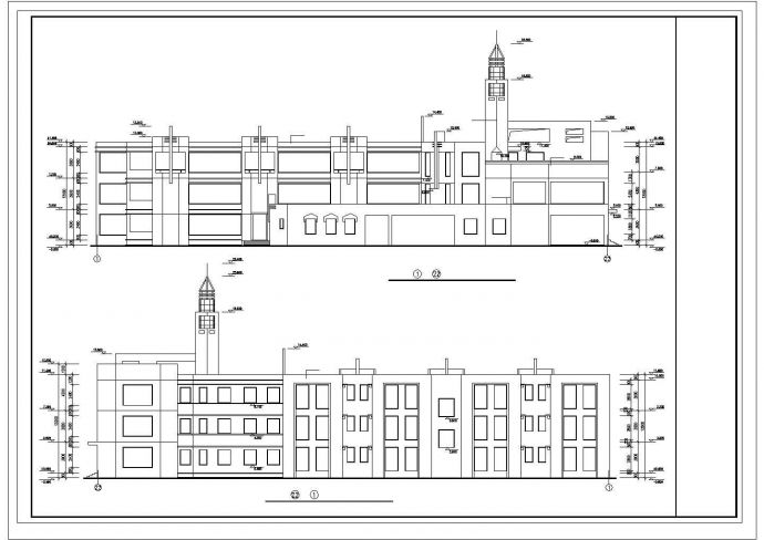 齐齐哈尔市澜翠苑小区3层框架结构社区幼儿园全套建筑设计CAD图纸_图1