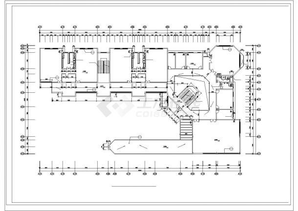 齐齐哈尔市澜翠苑小区3层框架结构社区幼儿园全套建筑设计CAD图纸-图二