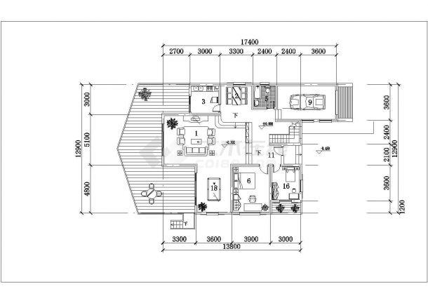 某商业区精装欧式别墅建筑全套设计方案CAD图纸-图一