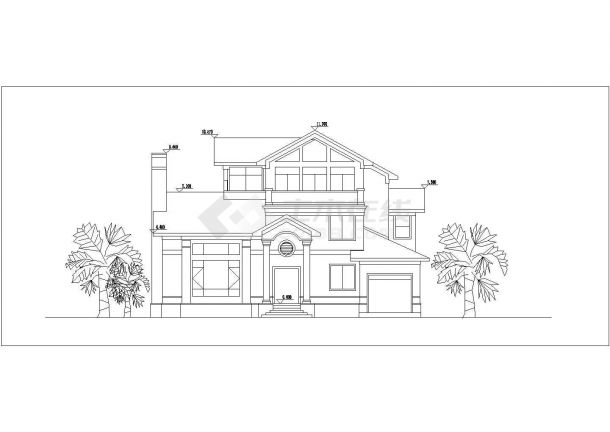 某经济开发区多层欧式别墅建筑设计方案CAD图纸-图一