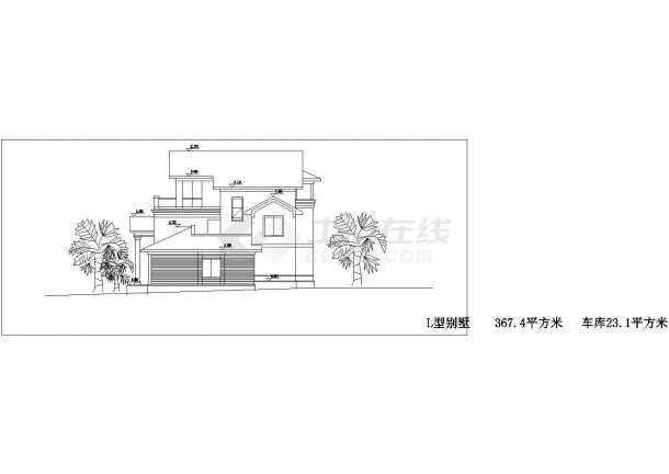 某经济开发区多层欧式别墅建筑设计方案CAD图纸-图二