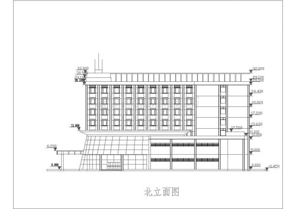 某七层框架结构豪华酒店设计cad全套建筑施工图-图一