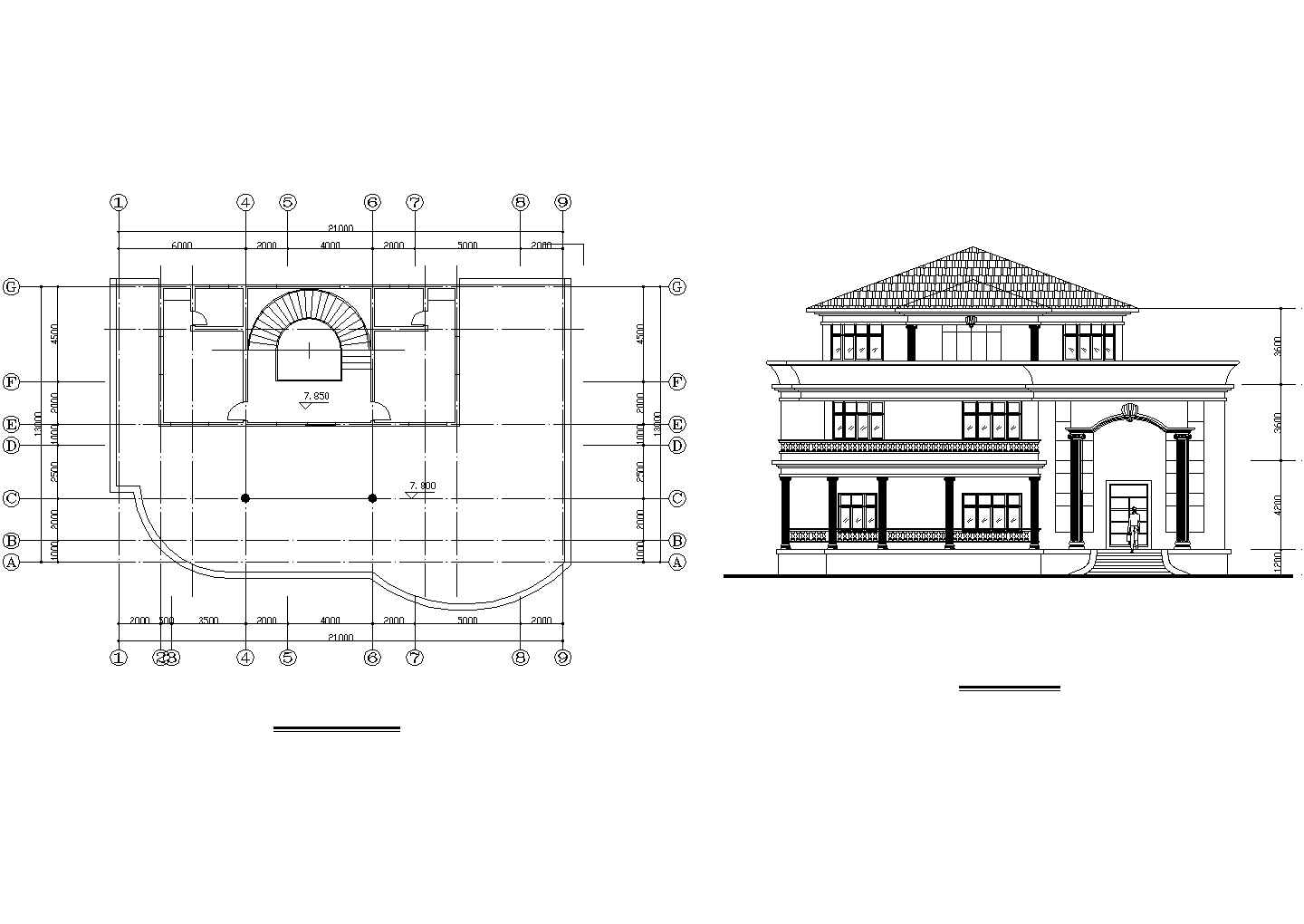 某风景度假区农村住宅建筑设计方案CAD图纸