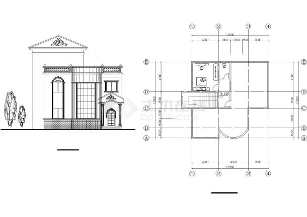 某风景度假区多层别墅住宅建筑设计方案CAD图纸-图二