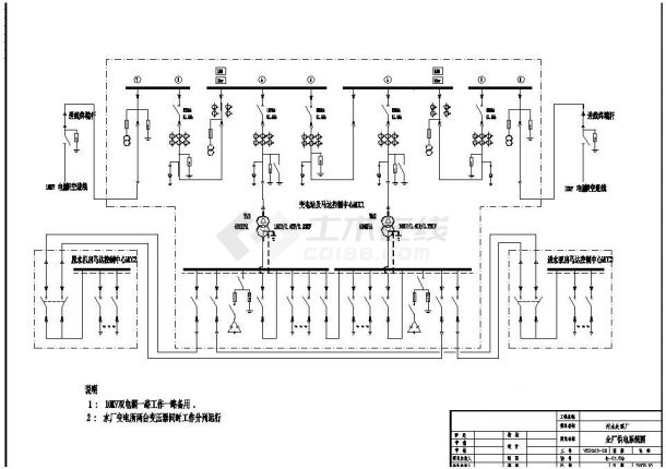 污水处理厂变电所电气系统设计图-图二