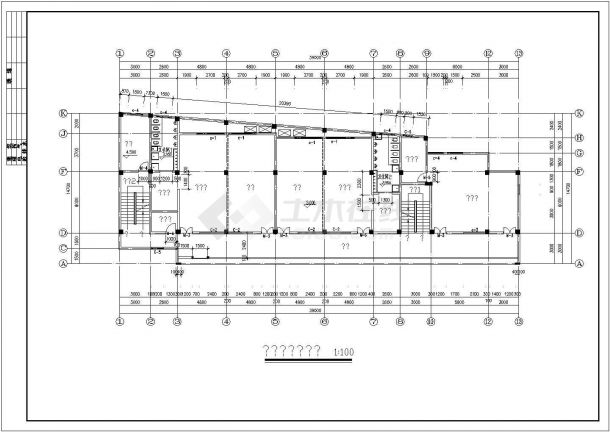 某4层框架结构幼儿园建筑CAD图纸-图二