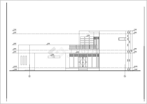某地区现代装修风格别墅建筑设计方案CAD图纸-图二