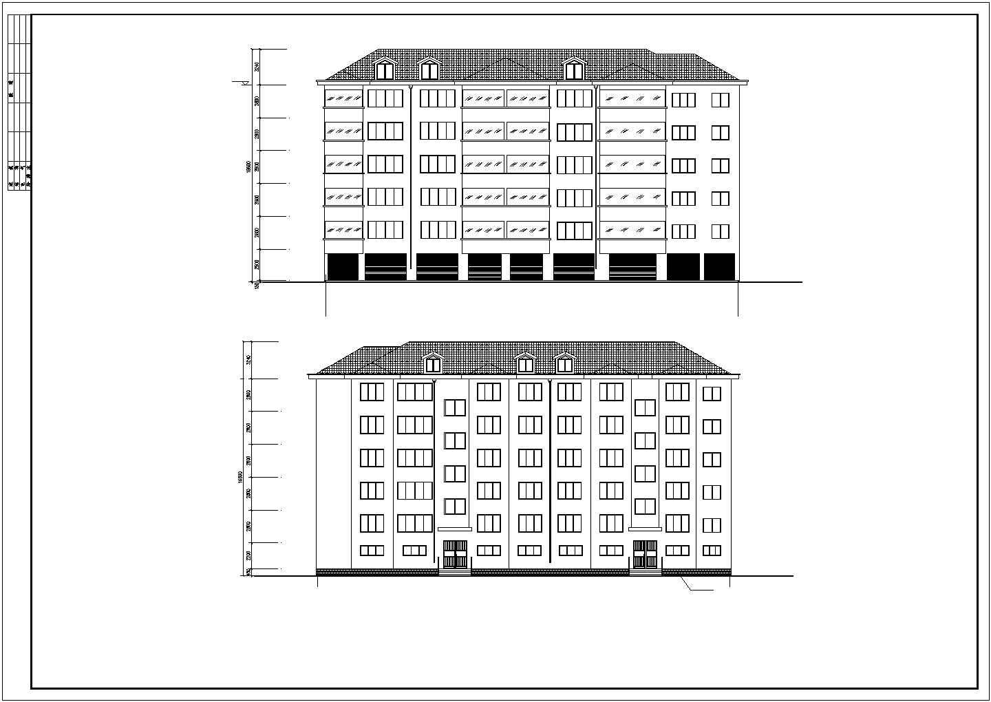 【5层】住宅楼全套设计 （2000~3000平，含计算书，建筑图，结构图）.dwg