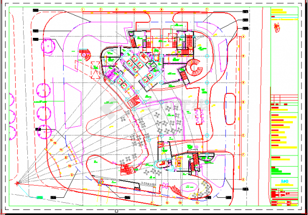 某地块高层剪力墙结构大酒店设计cad全套建筑施工图（标注详细）-图一