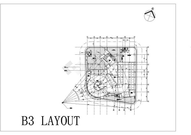 某地块高层剪力墙结构大酒店设计cad全套建筑施工图（标注详细）-图二