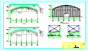 单跨35米空间管桁架煤棚封闭工程钢结构cad施工图纸（钢结构桁架）