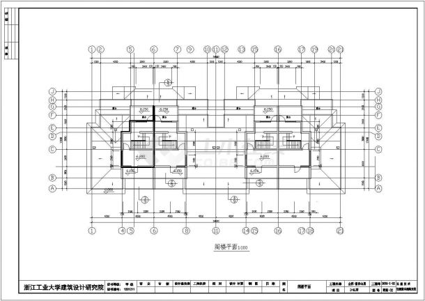 某市联排别墅建筑设计CAD施工图纸-图二