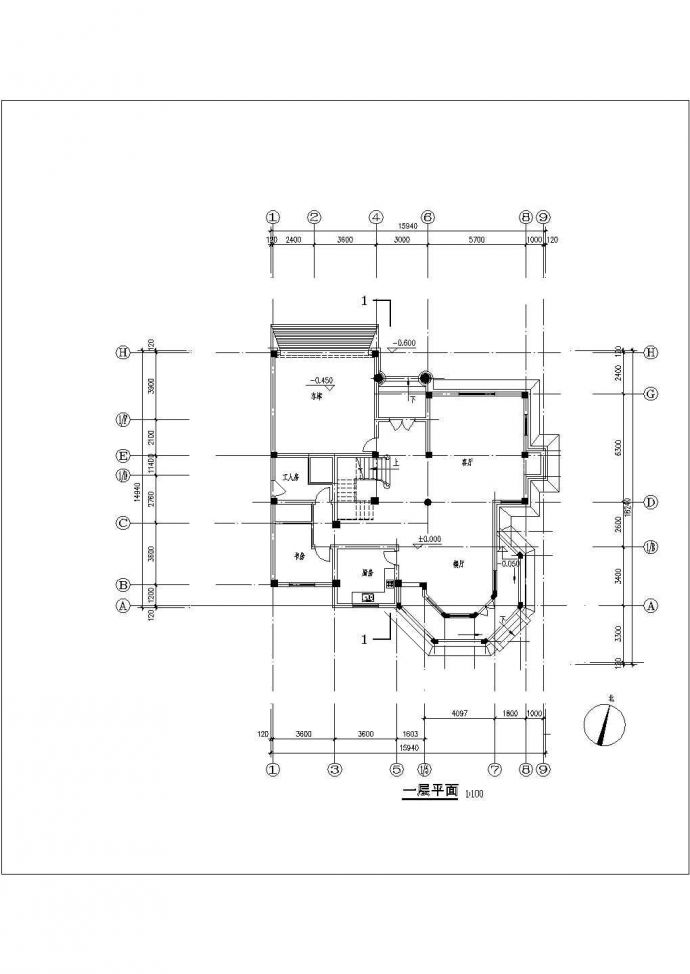 某地现代风格 别墅建筑CAD设计图纸_图1