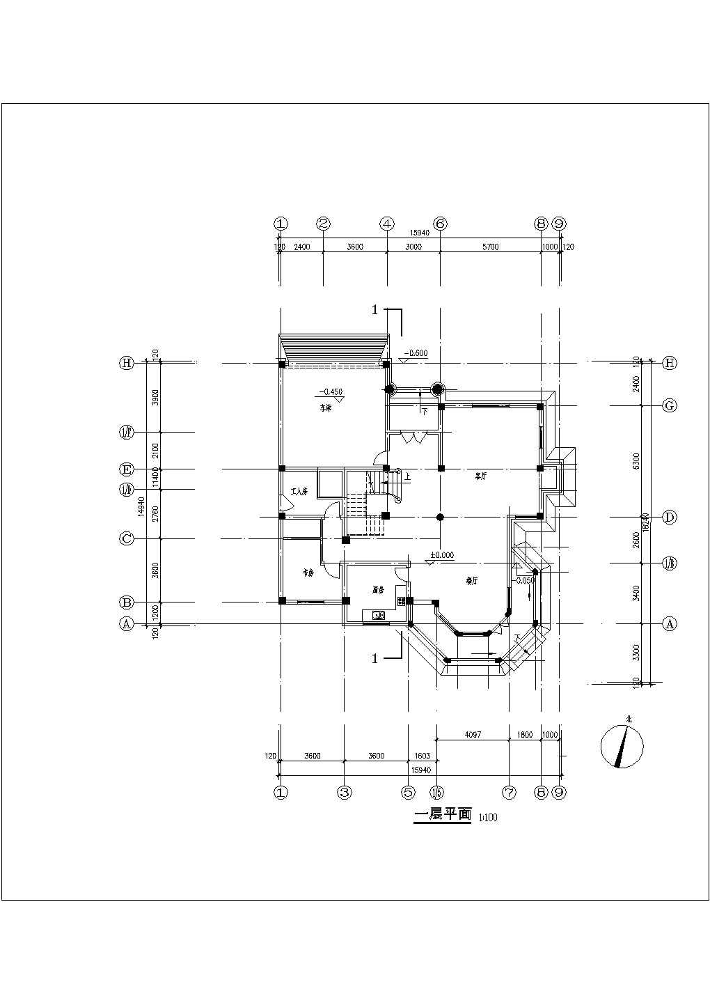 某地现代风格 别墅建筑CAD设计图纸
