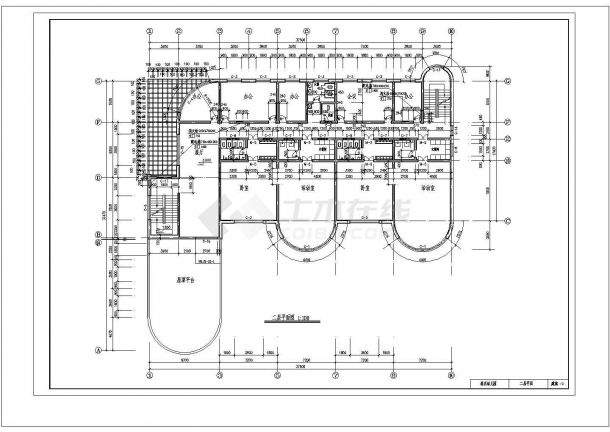 3层2252.5平米框混幼儿园毕业设计（工程量计算书（手算）76页（土建，消防，装饰，电气，消防部分），建筑、结构图）-图一