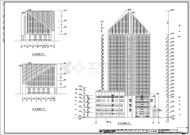 某高层框架筒体结构五星级商务酒店设计cad全套建筑施工图（含设计说明）-图二