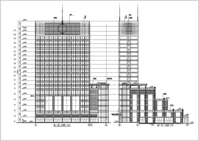 某高层剪力墙结构综合商业办公楼设计cad全套建筑施工图_图1