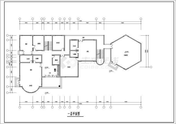抚顺香阑花园小区1680平3层欧式风格现代化幼儿园平立面设计CAD图纸-图一