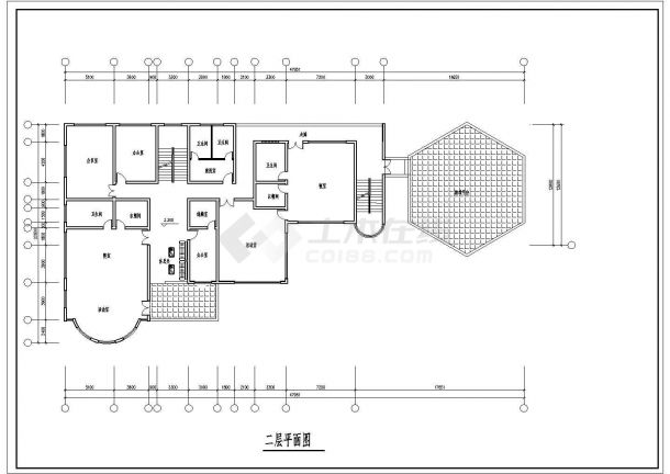 抚顺香阑花园小区1680平3层欧式风格现代化幼儿园平立面设计CAD图纸-图二