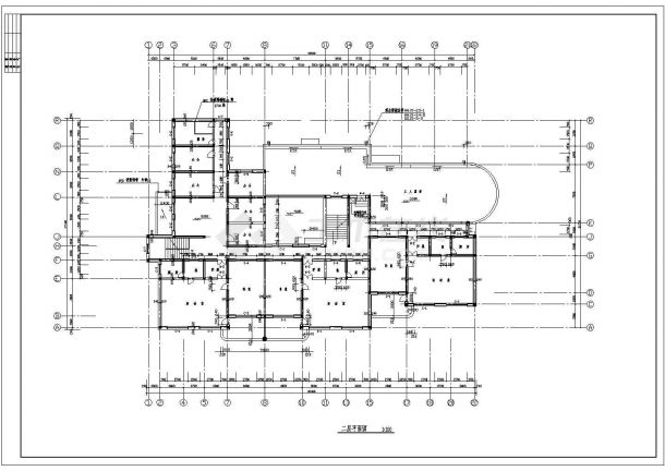某六班幼儿园二层砖混结构教学楼（建筑面积1480㎡）设计cad全套建筑施工图（含设计说明）-图二