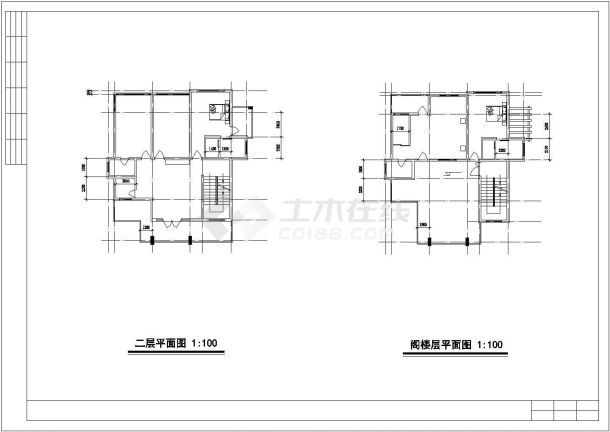 某地区别墅建筑结构装修设计方案CAD图纸-图一