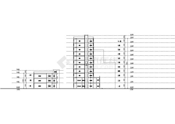 【南京】某豪华会所多层综合楼全套建筑施工设计cad图-图一