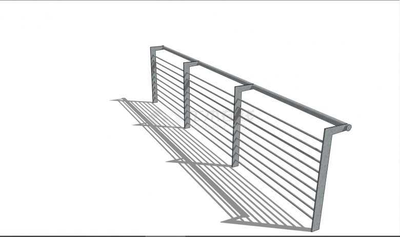一款灰色的简约的不锈钢栏杆 su模型-图一