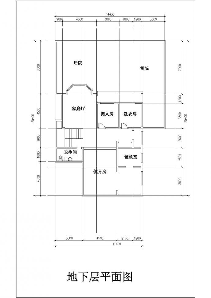 某二层框架结构双拼别墅设计cad建筑平面方案图（甲级院设计）_图1